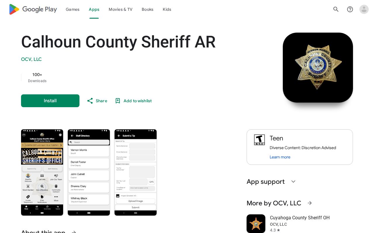 Calhoun County arrest lookup sheriff app listing
