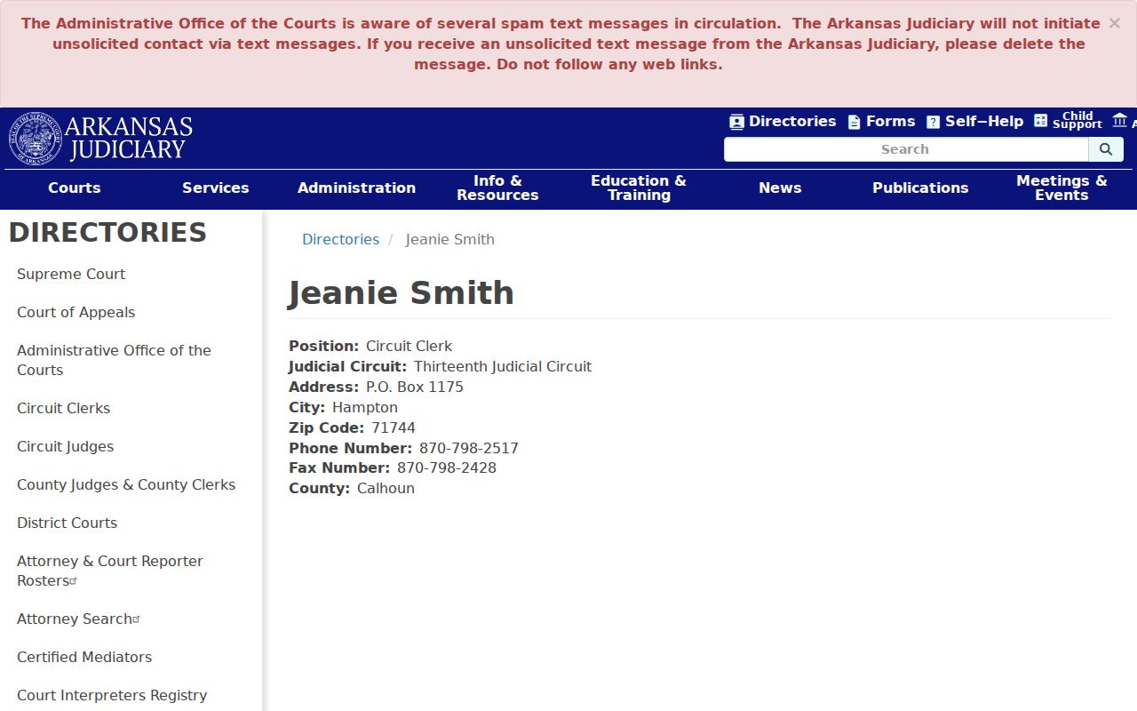 Calhoun County criminal court cases circuit clerk profile