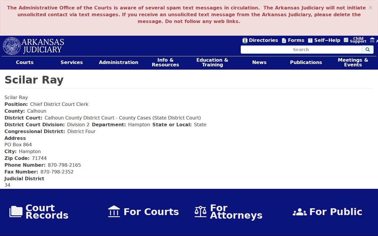 Calhoun County criminal court cases district clerk profile