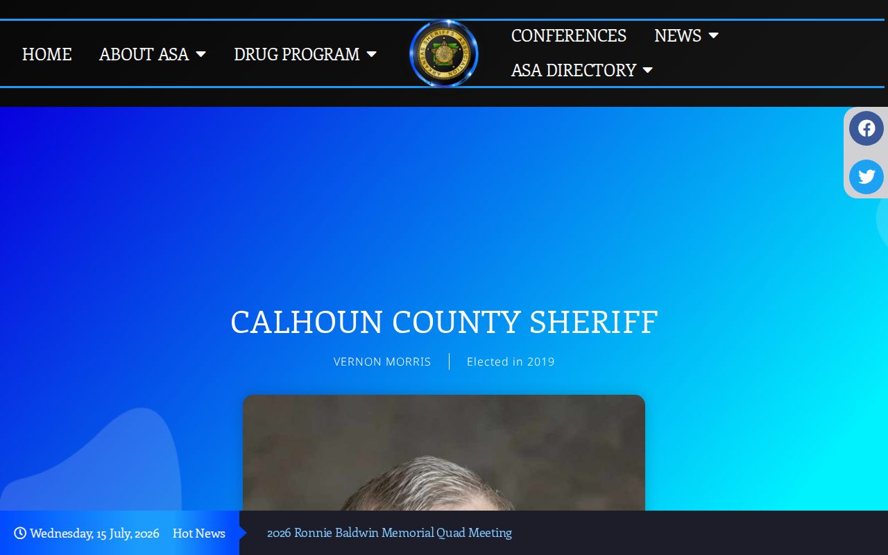 Calhoun County criminal history sheriff association profile