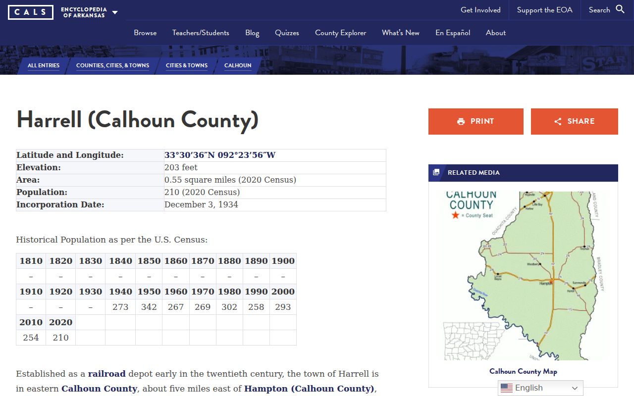 Calhoun County criminal history Harrell local history source